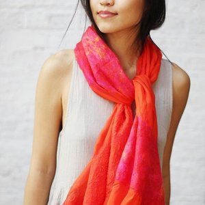 Christa Louise Handmade Silk Wool "Puerta Vallarta" Scarf/Wrap Scarf Wrap 75"L